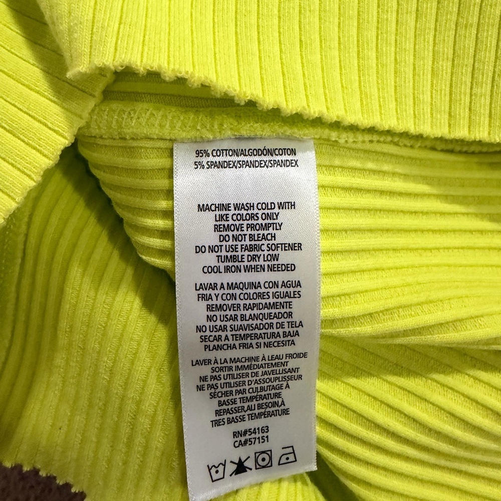NWT Calvin Klein Jeans Highlighter Yellow Ribbed Tank Dress - Picture 12 of 12